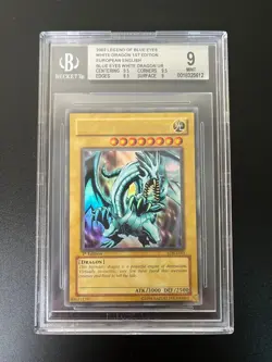 Yu-Gi-Oh! TCG Legend of Blue Eyes White Dragon UR LOB-E001 1st Edition BGS 9 - Image 1