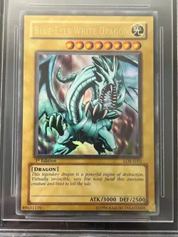Yu-Gi-Oh! TCG Legend of Blue Eyes White Dragon UR LOB-E001 1st Edition BGS 9 - Image 3