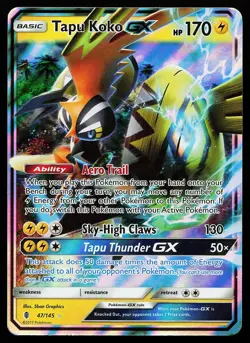 Tapu Koko GX 47/145 Ultra Rare Guardians Rising Pokemon Card - Image 1