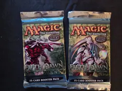 TWO WOTC MTG Fifth Dawn SEALED English booster packs 2004, 15 cards ea, 30 total - Image 1