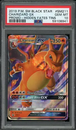 CHARIZARD GX SM211 HIDDEN FATES PROMO POKEMON PSA 10 GEM MINT - Image 1