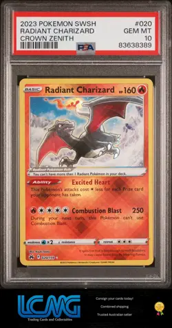 2023 Pokemon Crown Zenith #020 Radiant Charizard PSA 10 - Image 1