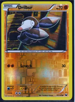 2012 POKEMON DRILBUR 55/108 DARK EXPLORERS- REVERSE HOLO -COMMON- NM - Image 1