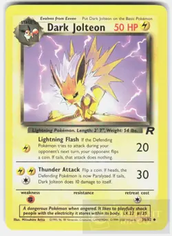 POKEMON DARK JOLTEON 38 TEAM ROCKET UNLIMITED LP - Image 1