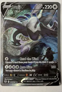 Lugia V Alt Art Pokemon Silver Tempest 186/195 PRESTINE no whitening front/back - Image 2