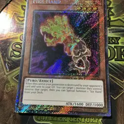Fire Hand 1st Edition Platinum Secret Rare RA04-EN224 Yu-Gi-Oh! - Image 3