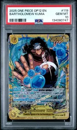 PSA 10 - 2025 One Piece Legacy of the Master Bartholomew Kuma #OP12-119 - SEC - Image 1