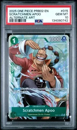*POP 18* PSA 10 - One Piece 2025 The Best Vol. 2 PRB02 Scratchmen Apoo #EB01-015 - Image 1