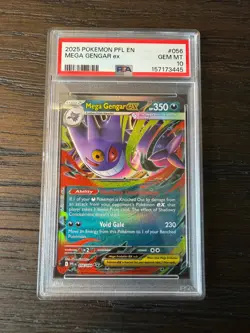 Mega Gengar ex PSA 10 English Pokemon Card 056/094 Phantasmal Flames 2025 - Image 2