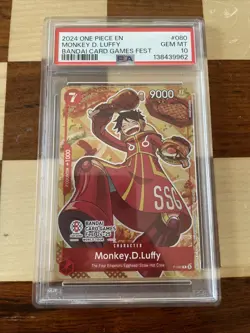 Monkey.D.Luffy (Bandai Card Games Fest 24-25) P-080 One Piece PSA 10 English - Image 1