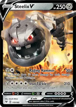 Steelix V 115/185 Holo V Rare Vivid Voltage Pokemon Near Mint - Image 1