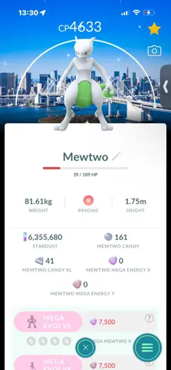 Pokemon Go Shiny Legendary Mewtwo ( Tokyo Background) ( MAX CP ) - Image 1