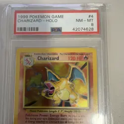 Charizard Holo 4/102 Game Pokemon PSA 8 Base set Unlimited - Image 2