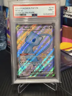Mew EX 216/091 paldean Fates Pokemon - PSA 9 - Image 1