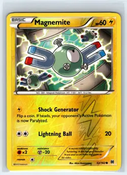 Magnemite 52/162 Common BREAKthrough Pokemon Reverse Holo Lightly Played - Image 1