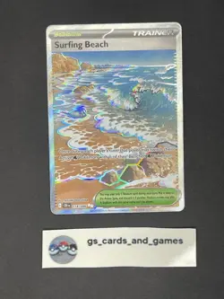Surfing Beach 114/086 Ultra Rare Full Art - Me04: Chaos Rising - Pokemon TCG - Image 1