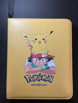 Pokemon Card Collection Binder Lot 200+ Cards Pikachu Binder - Image 1