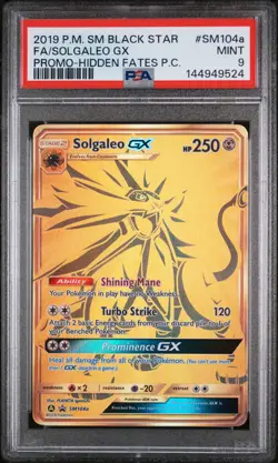 Fa/Solgaleo Gx Pokemon Sm Black Star Promo SM104a NM PSA 9 - Image 1