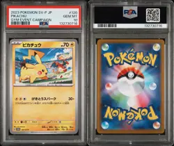 2023 POKEMON JAPANESE SV-P PROMO GYM EVENT CAMPAIGN #120 PIKACHU PSA 10 - Image 3