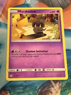 Pokemon TCG Marshadow 103/236 Sun and Moon: Cosmic Eclipse Non Holo Rare NM - Image 1