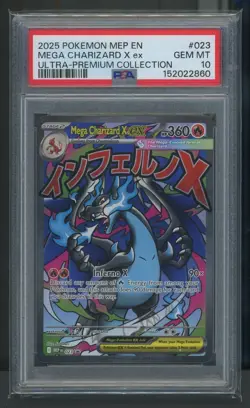 2025 Pokemon MEP EN UPC #023 Mega Charizard X ex PSA 10 GEM MT - Image 1