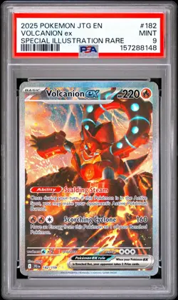 2025 POKEMON JTG EN-JOURNEY TOGETHER VOLCANION ex #182 PSA 9 - Image 1