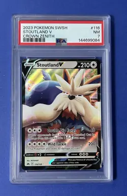 2023 Pokemon SWSH Stoutland V Crown Zenith #116 PSA 7 NM - Image 1