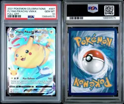 2021 POKEMON CELEBRATIONS #007 FULL ART FLYING PIKACHU VMAX 007/025 GEM PSA 10 - Image 3