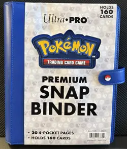 Ultra Pro Pokemon TCG Premium 160-Card Snap Binder Blue New - Image 1