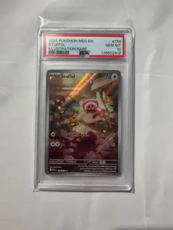 Pokemon TCG Stufful Illustration Rare Card 154/132 Mega Evolution - PSA 10 - Image 1
