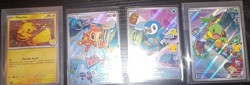 Pokemon TCG Pikachu Chimchar Piplup Turtwig Card Lot 4 Cards Mixed Lot - Image 1