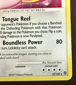 Lickilicky Pokemon Card - 12/132 Secret Wonders Holo Bleed 2007 Rare - Image 5