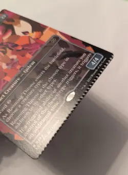 Magic the Gathering Roaming Throne (Borderless) LCI card with Crimped Error - Image 2