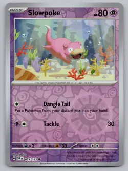 Slowpoke 57/142 Common Stellar Crown Pokemon Reverse Holo Near Mint - Image 1