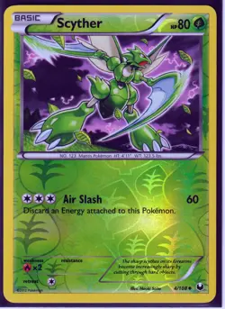 2012 POKEMON SCYTHER 4/108 DARK EXPLORERS-REVERSE HOLO- UNCOMMON- NM - Image 1