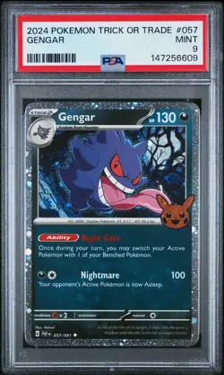 2024 POKEMON TRICK OR TRADE #057 GENGAR PSA 9 - Image 1