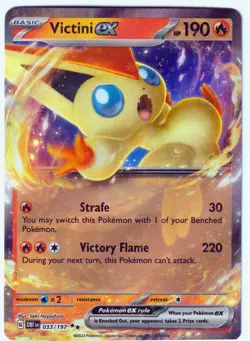 Victini ex Double Rare SV03: Obsidian Flames 033/197 NM Pokemon TCG - Image 1
