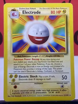 Electrode 21/102 Base Set Pokemon Card Unlimited Vintage Non Holo MP - Image 3