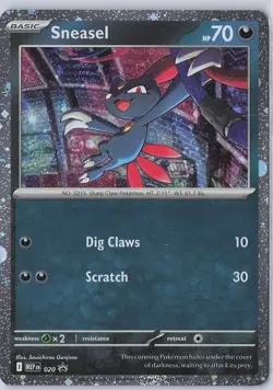 Pokemon TCG Phantasmal Flames Sneasel Promo Cosmos Holo 020 MEG 20 - Image 1