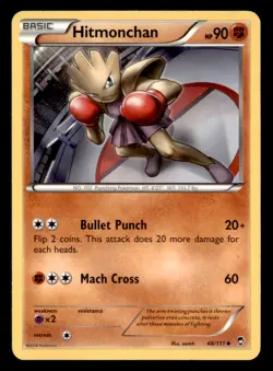 Hitmonchan 48/111 Uncommon Furious Fists Pokemon Moderately Played - Image 1