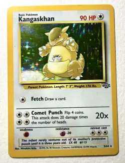 💎Kangaskhan 5/64 Vintage Pokemon Jungle Holo WOTC 1999 LP - Image 1