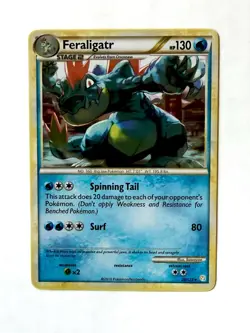 Pokemon TCG Feraligatr 20/123 HeartGold SoulSilver Rare Non Holo HGSS 2010 NM - Image 2