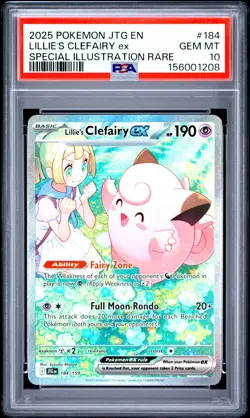 2025 POKEMON JTG EN-JOURNEY TOGETHER #184 LILLIE'S CLEFAIRY EX PSA 10 - Image 1