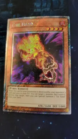 Fire Hand 1st Edition Platinum Secret Rare RA04-EN224 Yu-Gi-Oh! - Image 1