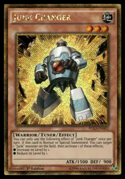 Yugioh Junk Changer PGL3-EN002 Gold Secret Rare 1st Edition NM - Image 1