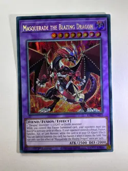 Masquerade the Blazing Dragon RA02-EN022 Secret Rare 1st Edition YuGiOh Card NM - Image 1