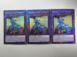 3 x Blue-Eyes Tyrant Dragon MP25-EN042 Starlight Rare 1st Ed YuGiOh Playset NM - Image 1