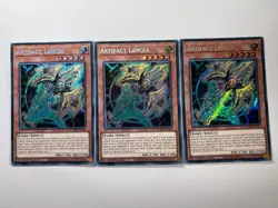3 x Artifact Lancea BLMM-EN125 Secret Rare 1st Edition YuGiOh Playset NM - Image 1