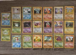 Vintage 1999 Pokemon Card Lot WOTC Base Set LP-MP Bulbasaur Charmander + More - Image 1