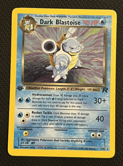 Gorgeous Holo Pokemon Card Team Rocket Dark Blastoise 1st First Edition 3/82 - Image 1